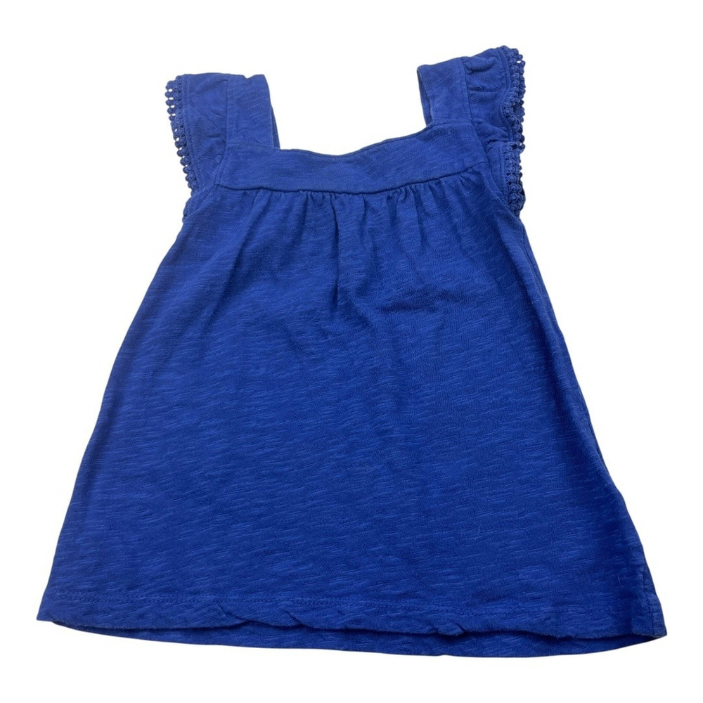 Carters Toddler Dress 2T Blue Cotton Flowy Ruffle Sleeve Girls Summer Top